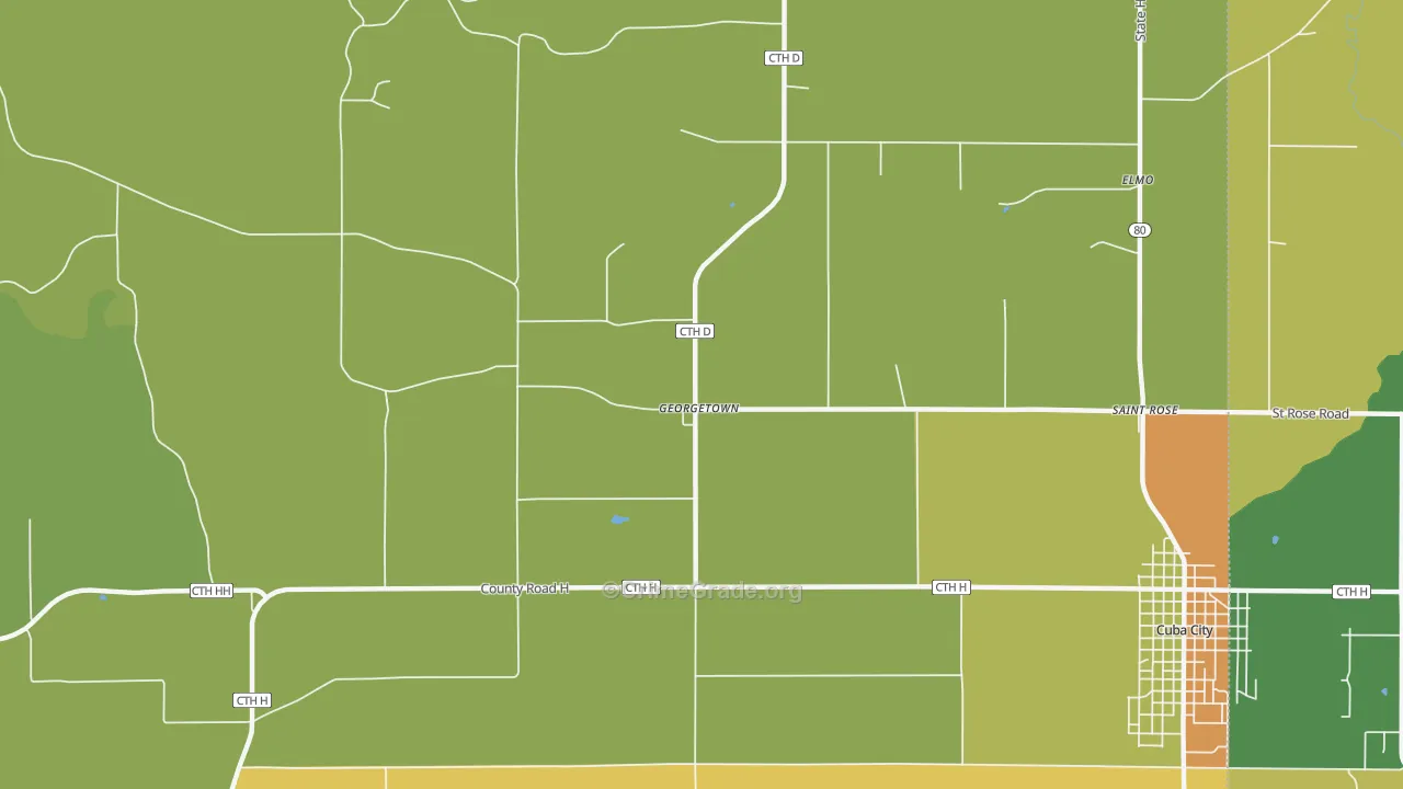 Georgetown, WI Map of Drug-Related Crime Rates