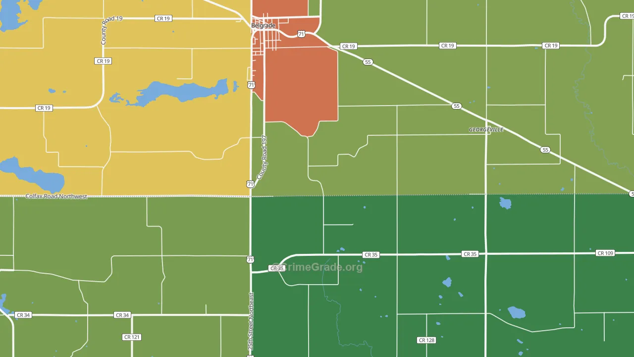 Georgeville, MN Map of Drug-Related Crime Rates