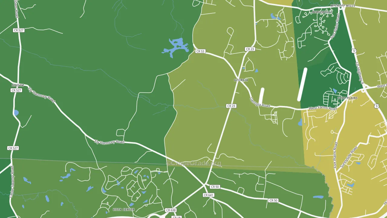 Georgia, NJ Map of Drug-Related Crime Rates