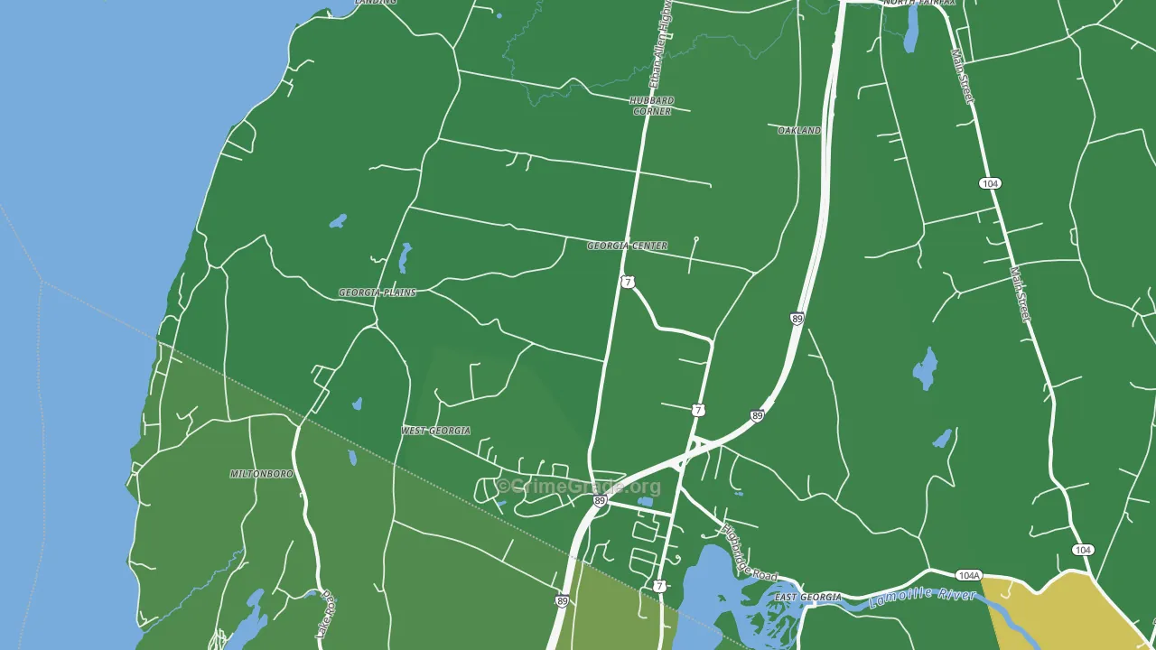 Georgia, VT Map of Drug-Related Crime Rates