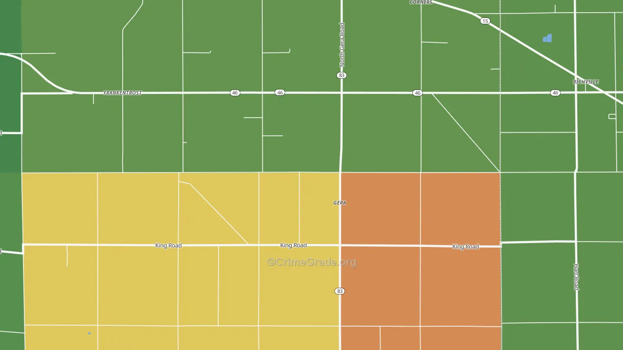 Gera, MI Map of Drug-Related Crime Rates