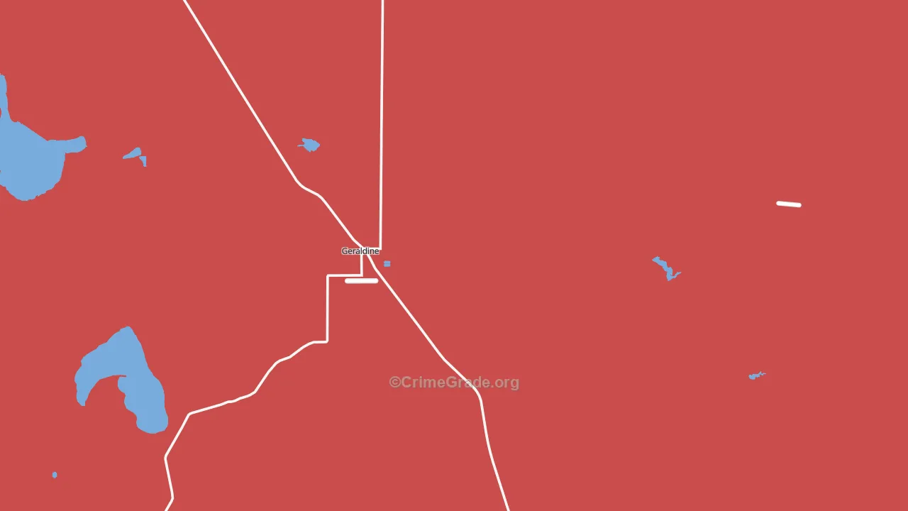 Geraldine, MT Map of Drug-Related Crime Rates