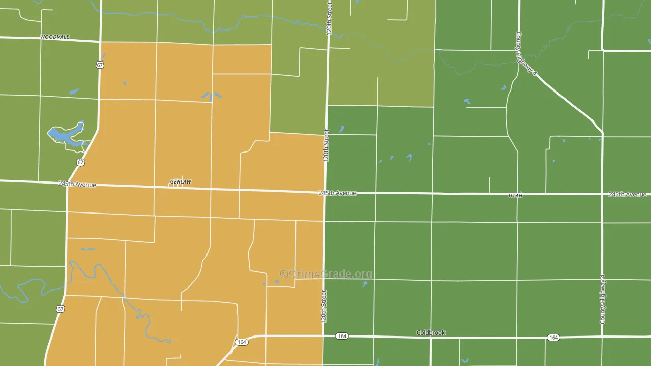Gerlaw, IL Map of Drug-Related Crime Rates
