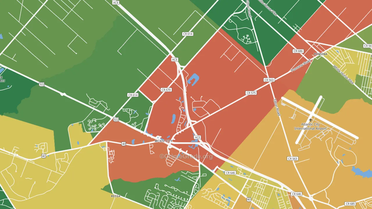 Germania Gardens, NJ Map of Drug-Related Crime Rates