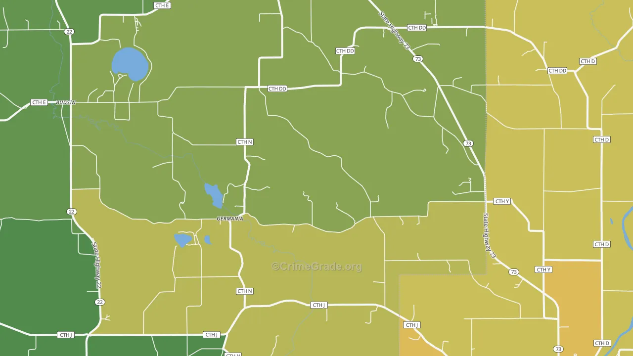 Germania, WI Map of Drug-Related Crime Rates