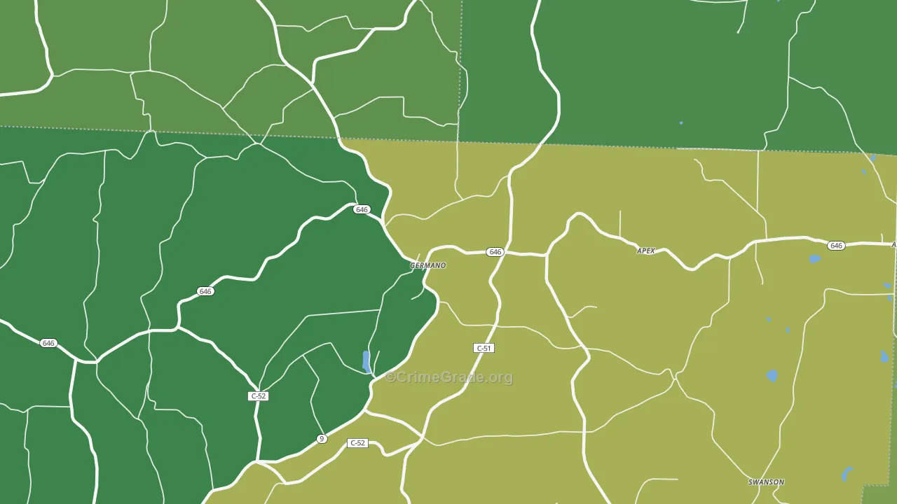 Germano, OH Map of Drug-Related Crime Rates