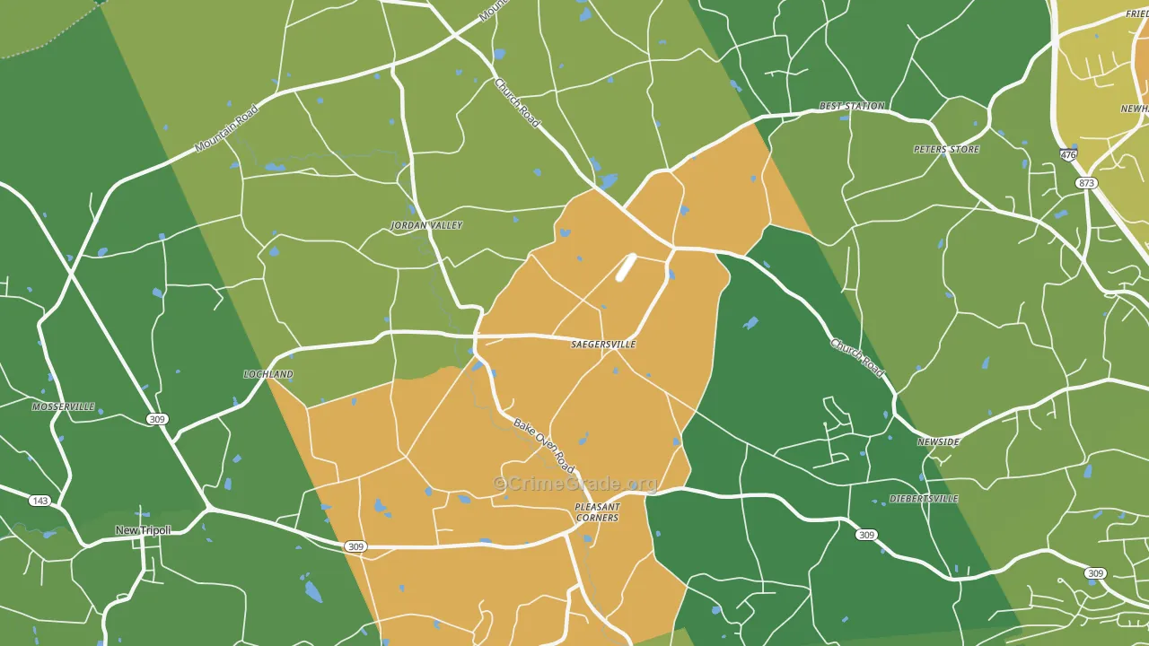 Germansville, PA Map of Drug-Related Crime Rates