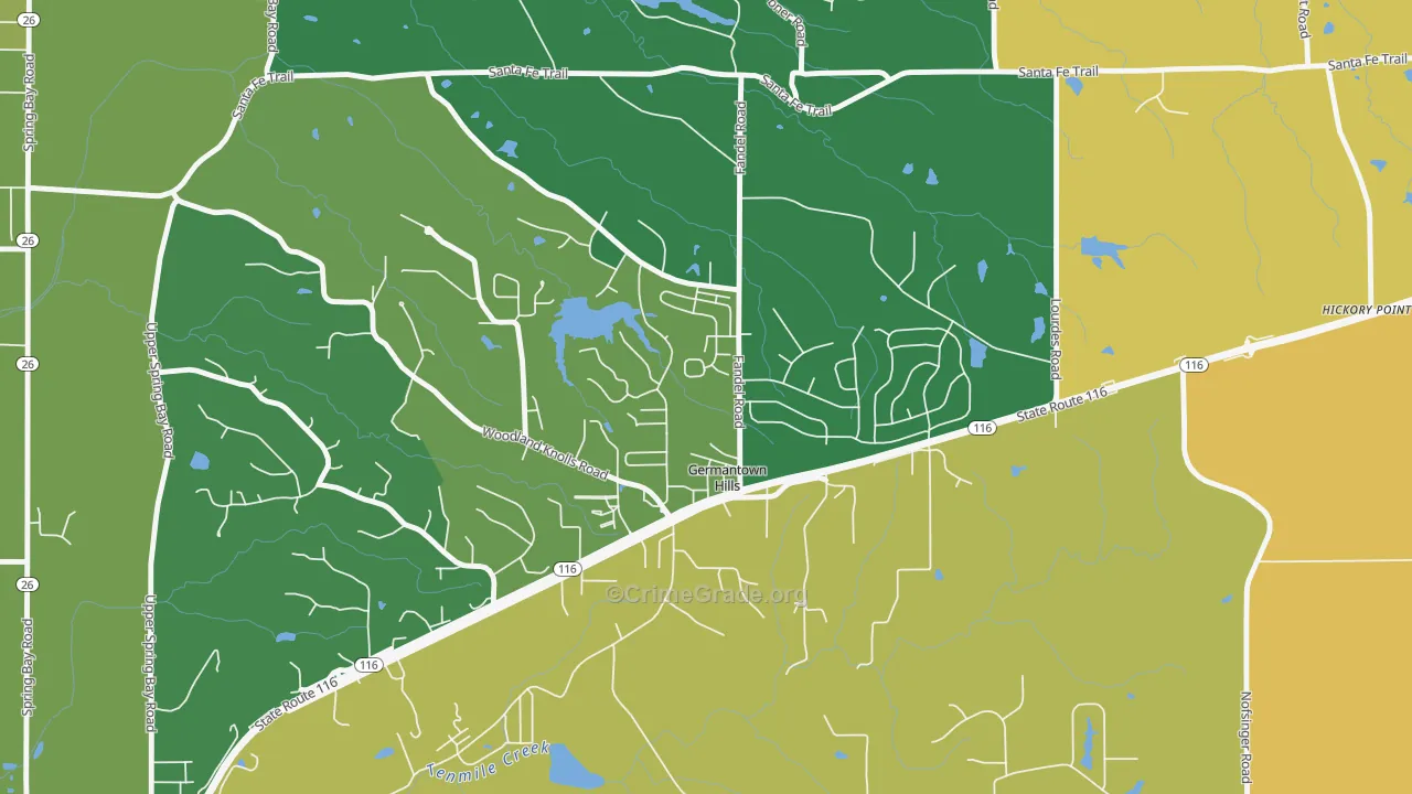 Germantown Hills, IL Map of Drug-Related Crime Rates