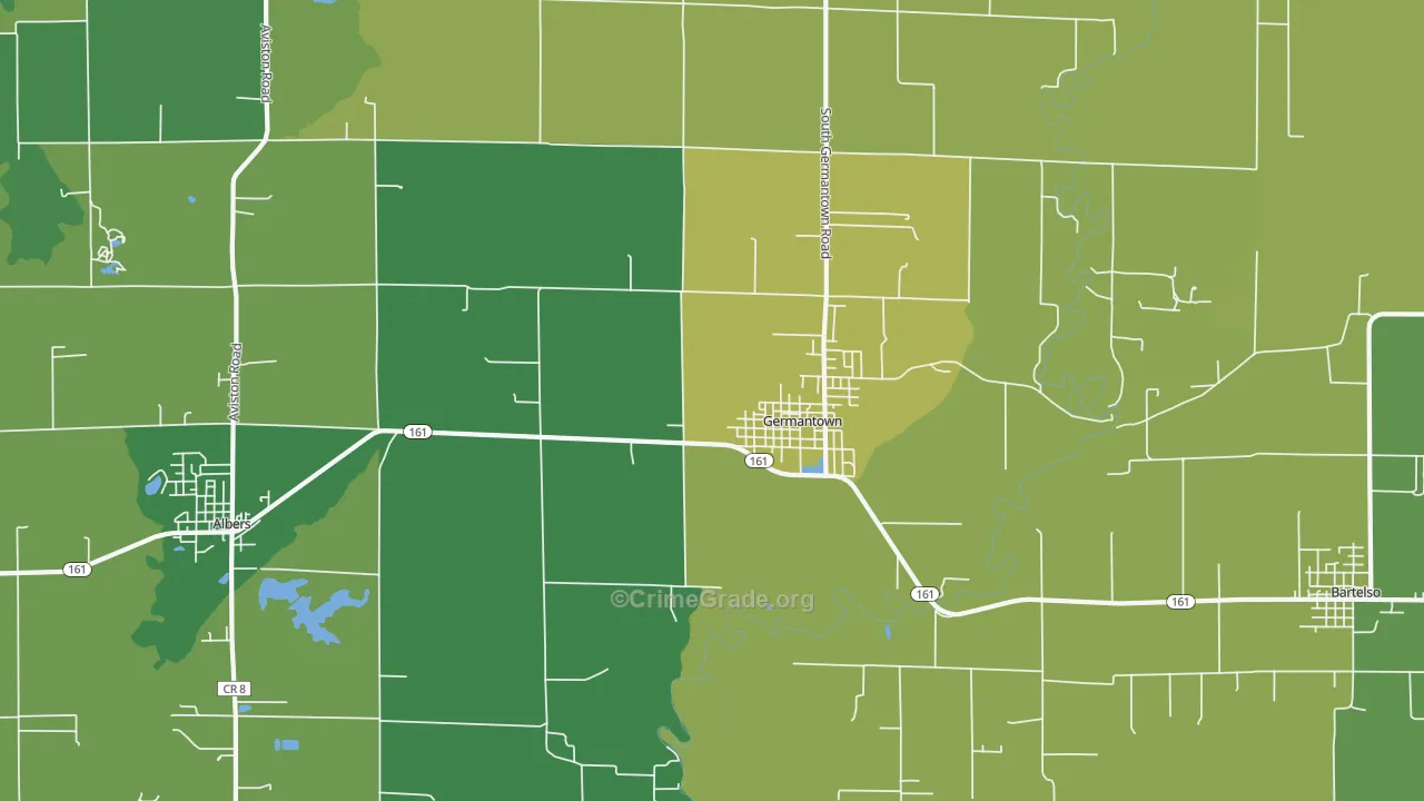 Germantown, IL Map of Drug-Related Crime Rates