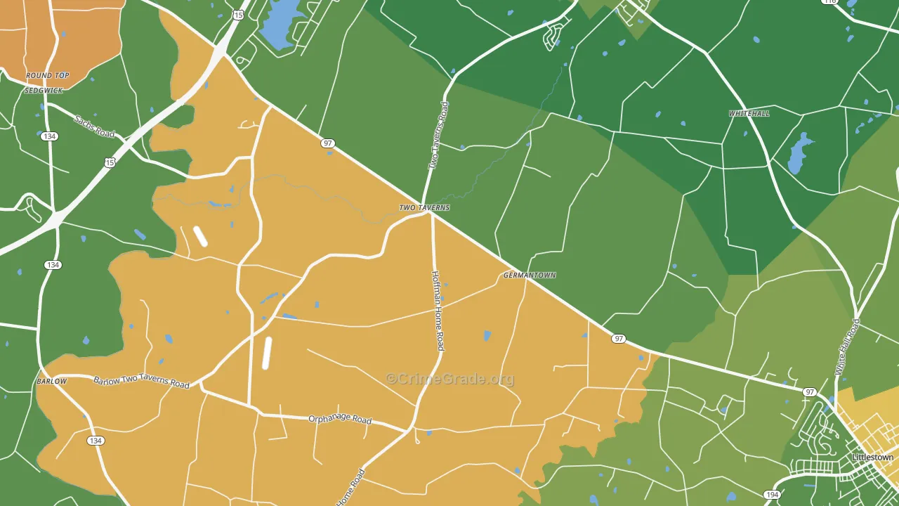 Germantown, PA Map of Drug-Related Crime Rates