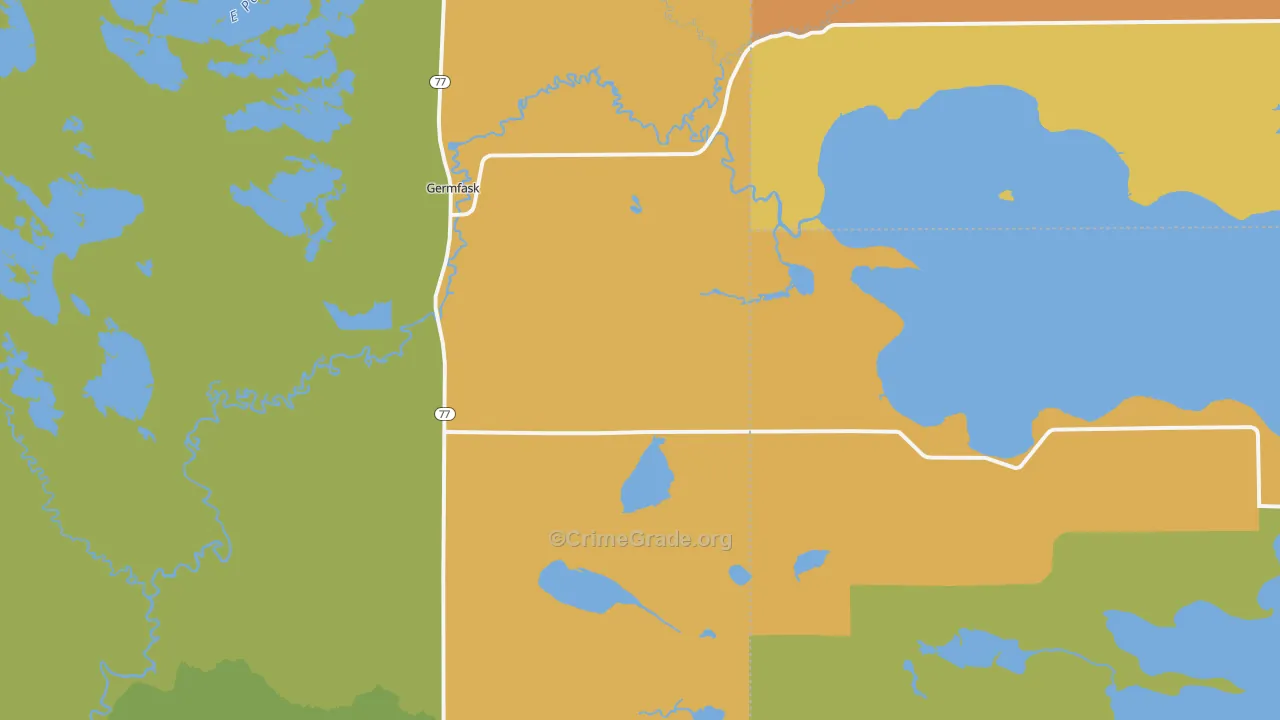 Germfask, MI Map of Drug-Related Crime Rates