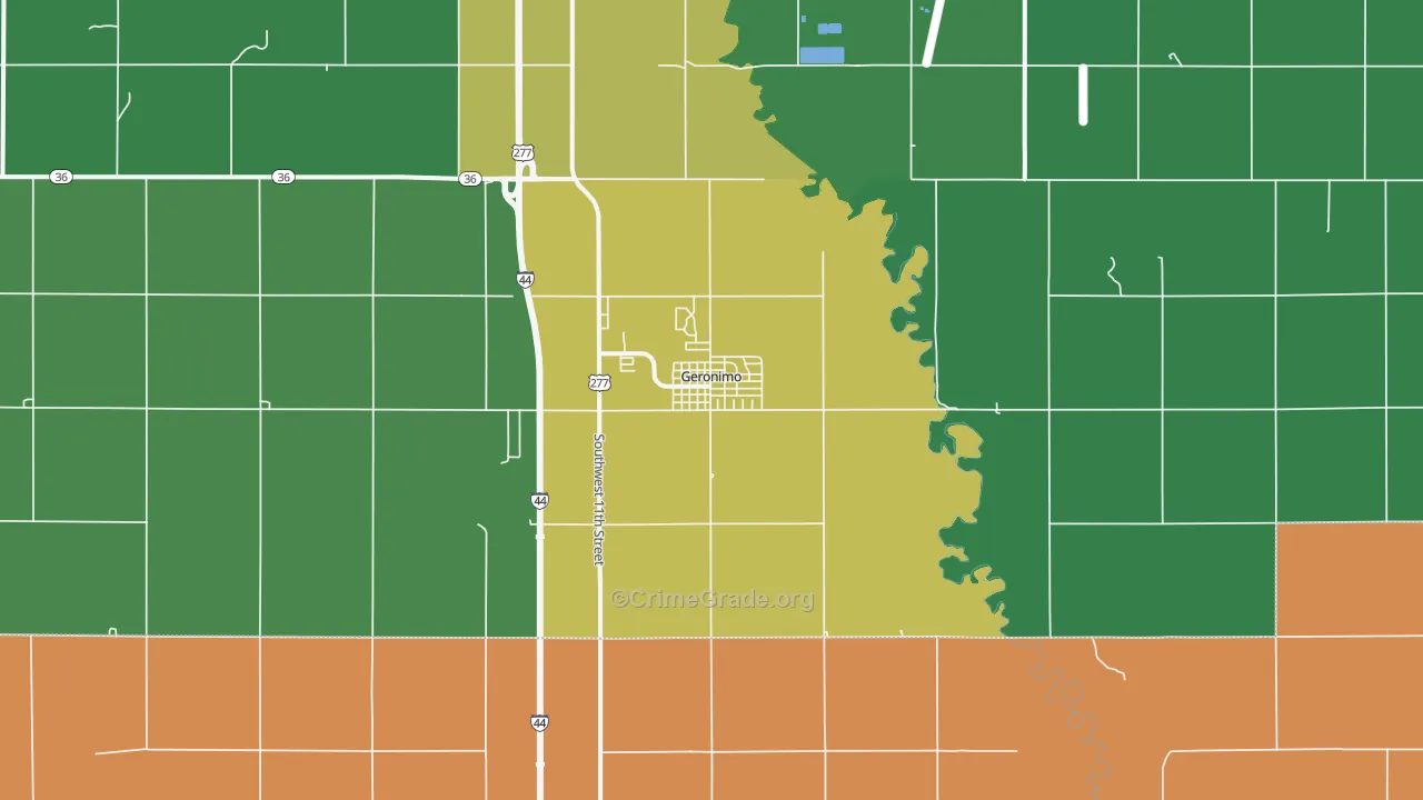 Geronimo, OK Map of Drug-Related Crime Rates