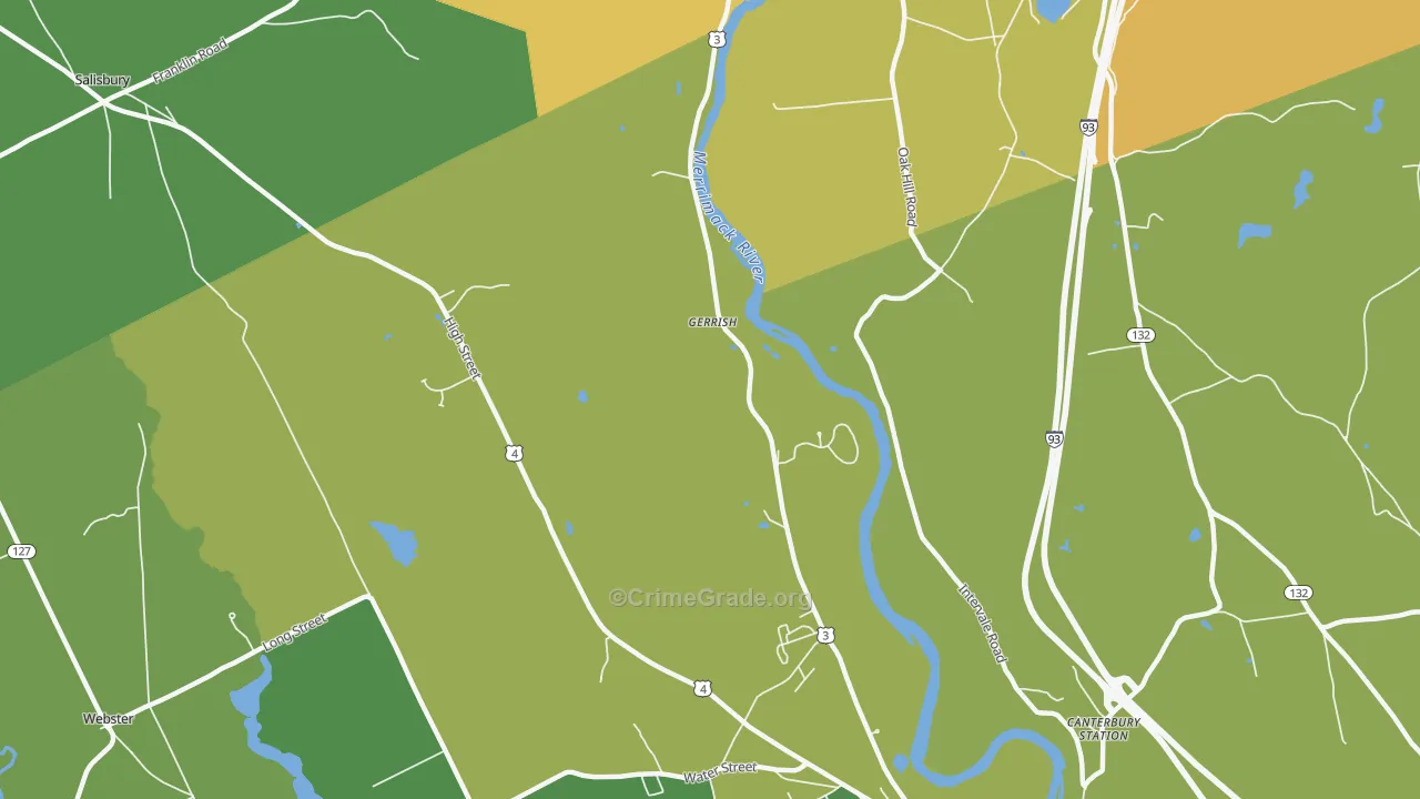Gerrish, NH Map of Drug-Related Crime Rates