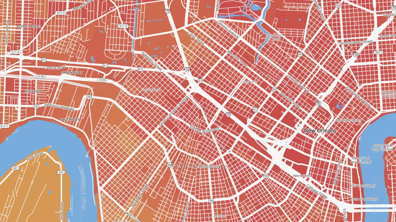Gert Town, New Orleans, LA Map of Drug-Related Crime Rates