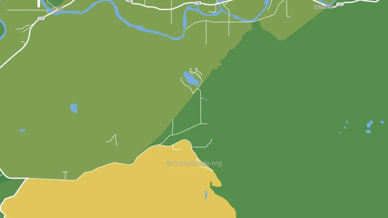 Getchell, WA Map of Drug-Related Crime Rates