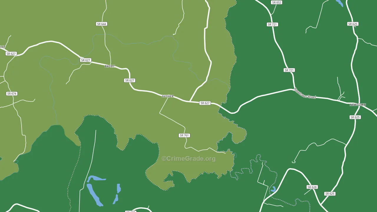 Gether, VA Map of Drug-Related Crime Rates
