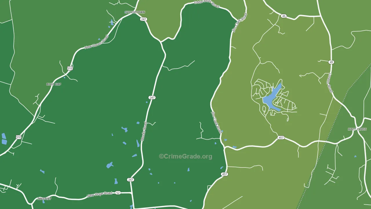 Gethsemane, KY Map of Drug-Related Crime Rates
