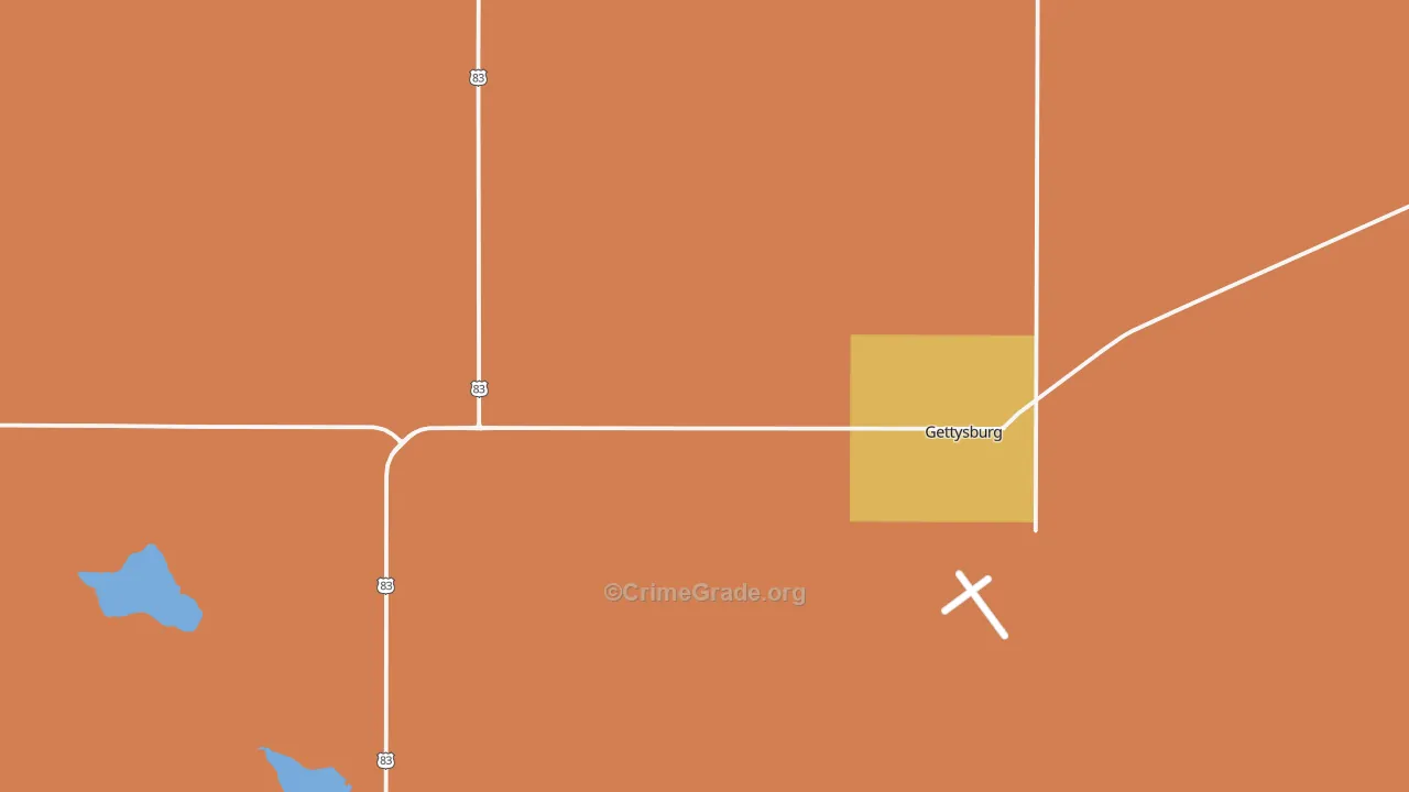Gettysburg, SD Map of Drug-Related Crime Rates