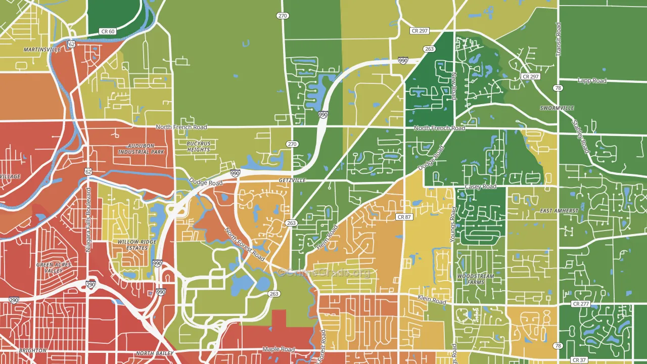 Getzville, NY Map of Drug-Related Crime Rates