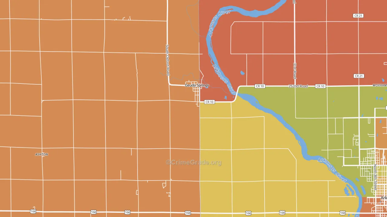 Geuda Springs, KS Map of Drug-Related Crime Rates
