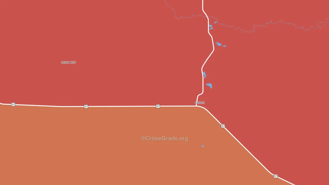 Geyser, MT Map of Drug-Related Crime Rates