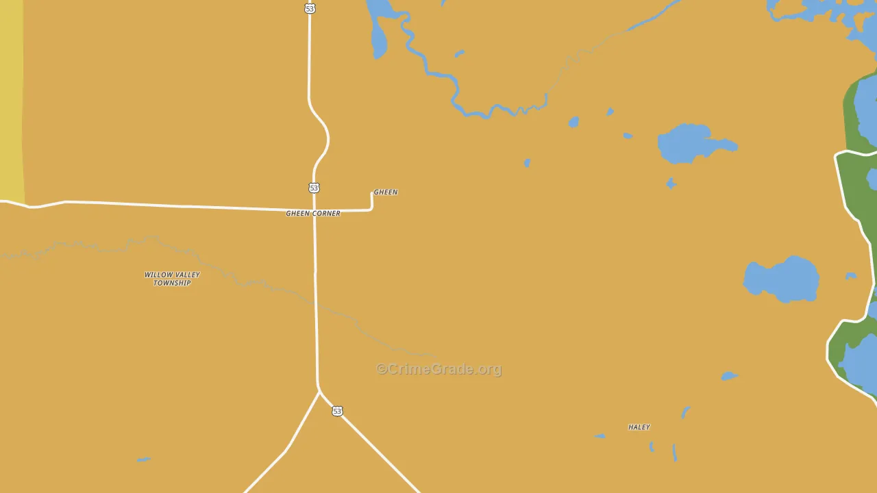 Gheen, MN Map of Drug-Related Crime Rates