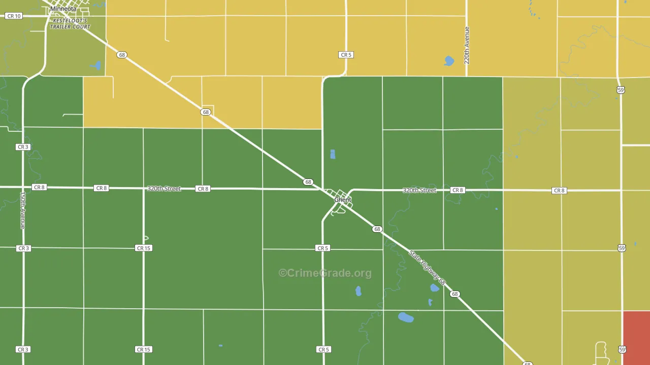 Ghent, MN Map of Drug-Related Crime Rates