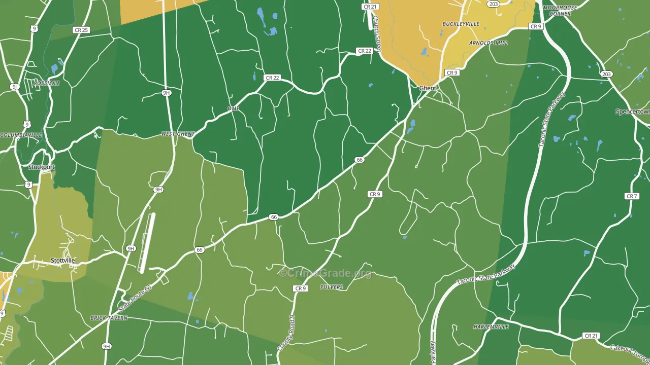 Ghent, NY Map of Drug-Related Crime Rates