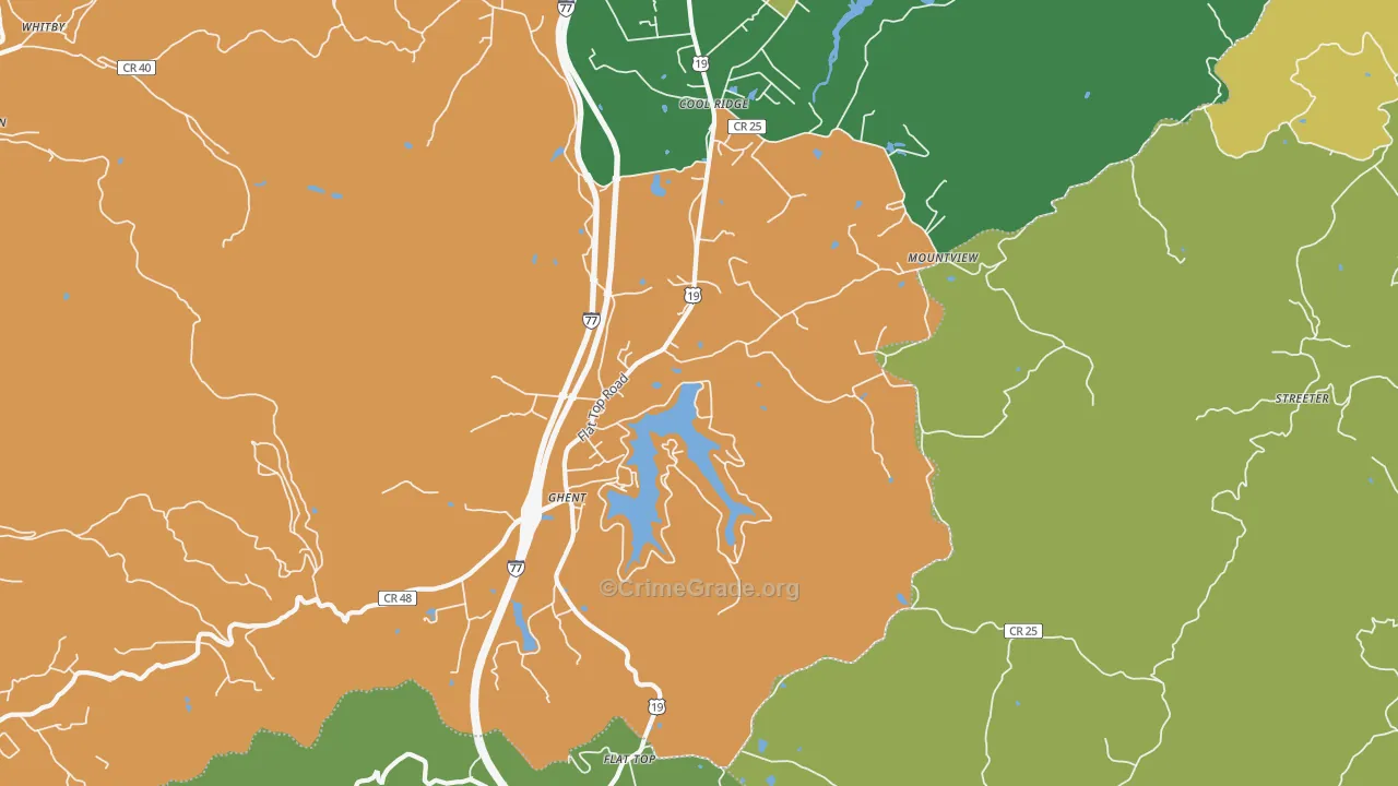 Ghent, WV Map of Drug-Related Crime Rates