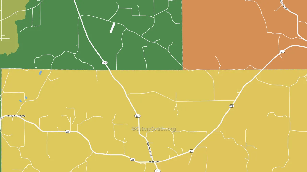 Gholson, MS Map of Drug-Related Crime Rates