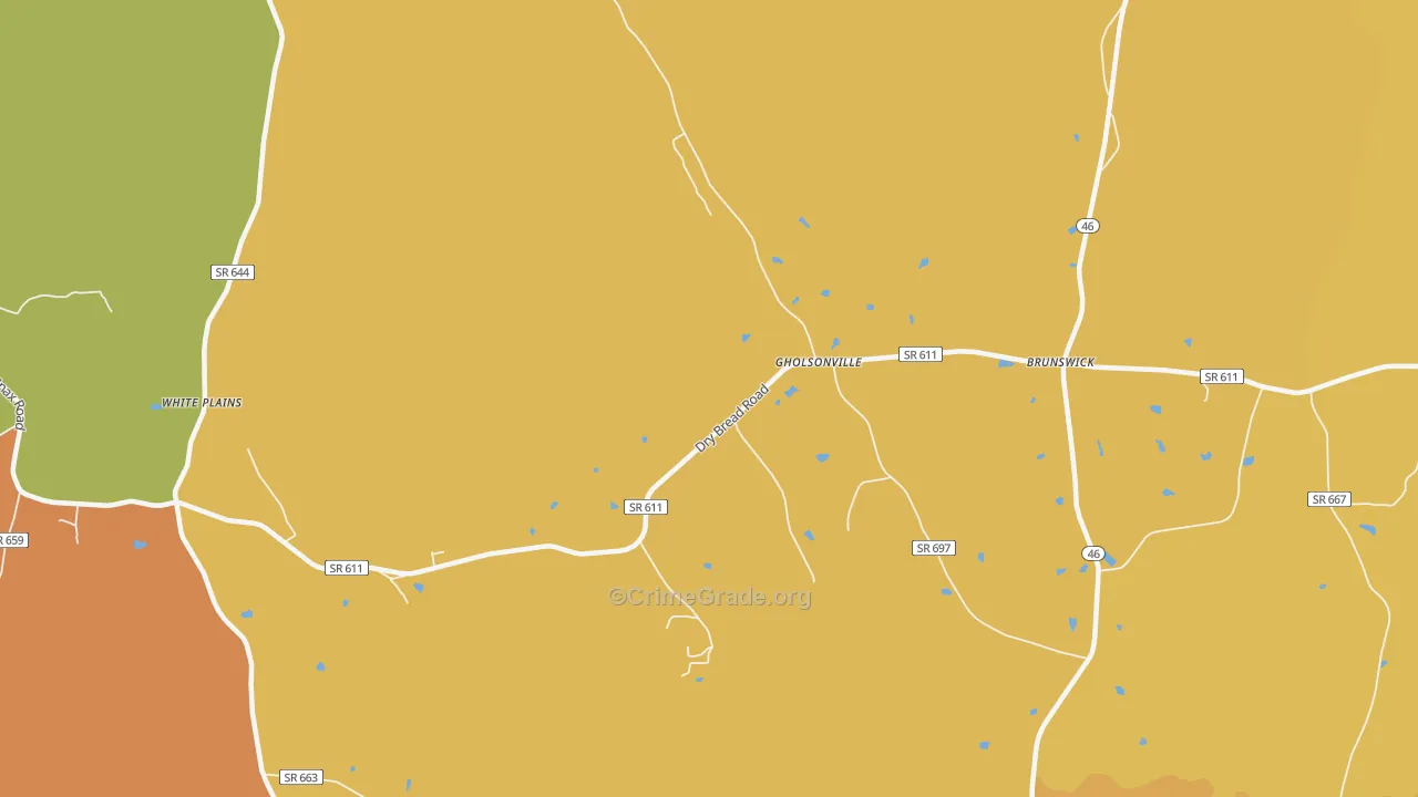 Gholsonville, VA Map of Drug-Related Crime Rates
