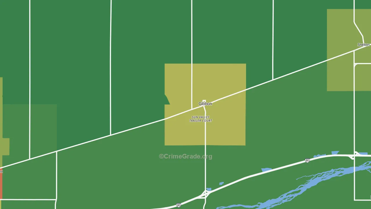 Gibbon, NE Map of Drug-Related Crime Rates