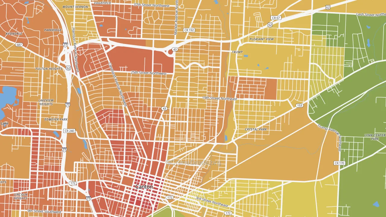 Gibbs, Canton, OH Map of Drug-Related Crime Rates