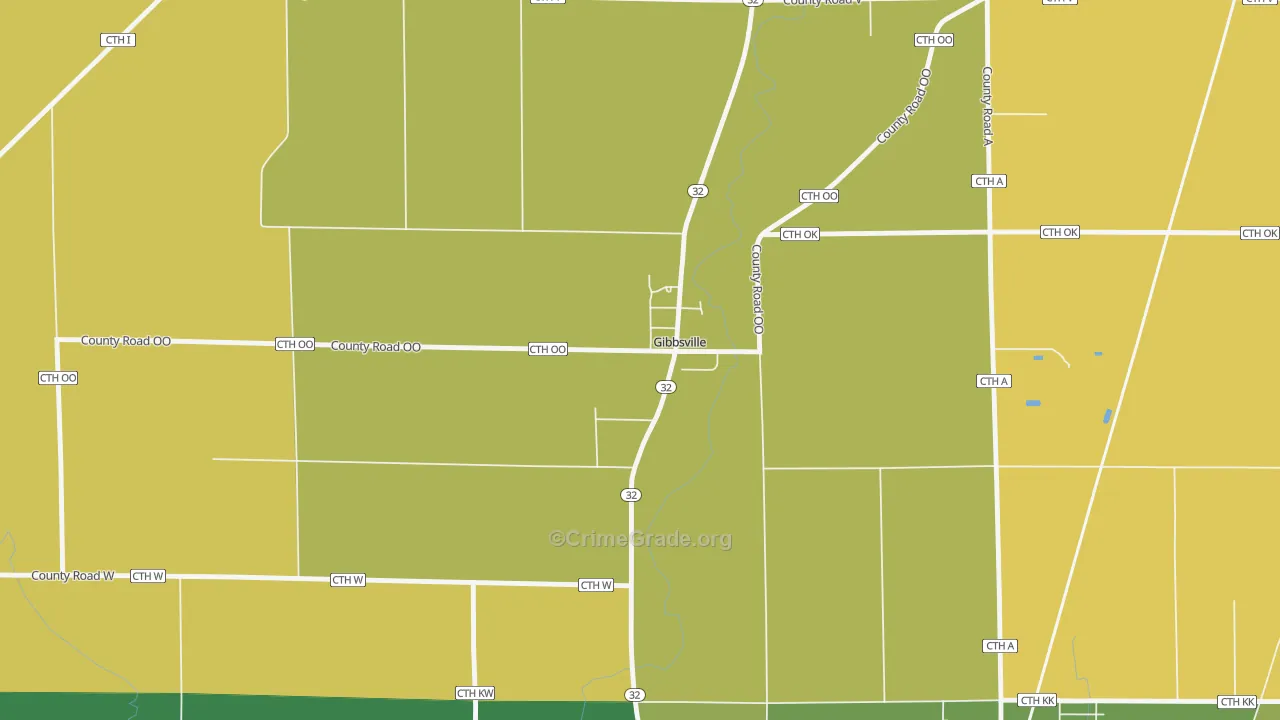 Gibbsville, WI Map of Drug-Related Crime Rates
