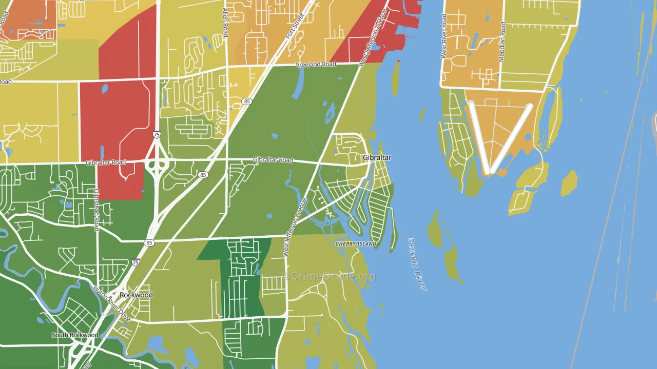 Gibraltar, MI Map of Drug-Related Crime Rates