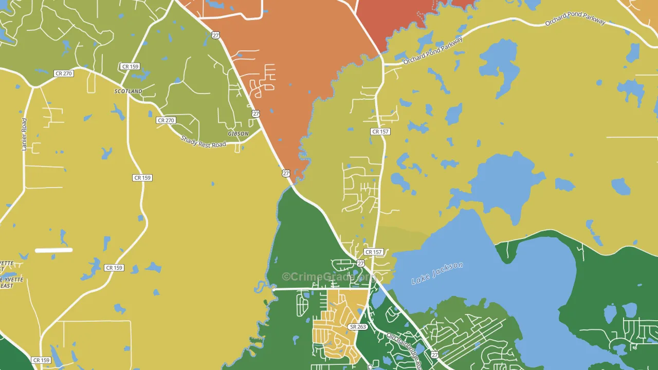 Gibson, FL Map of Drug-Related Crime Rates