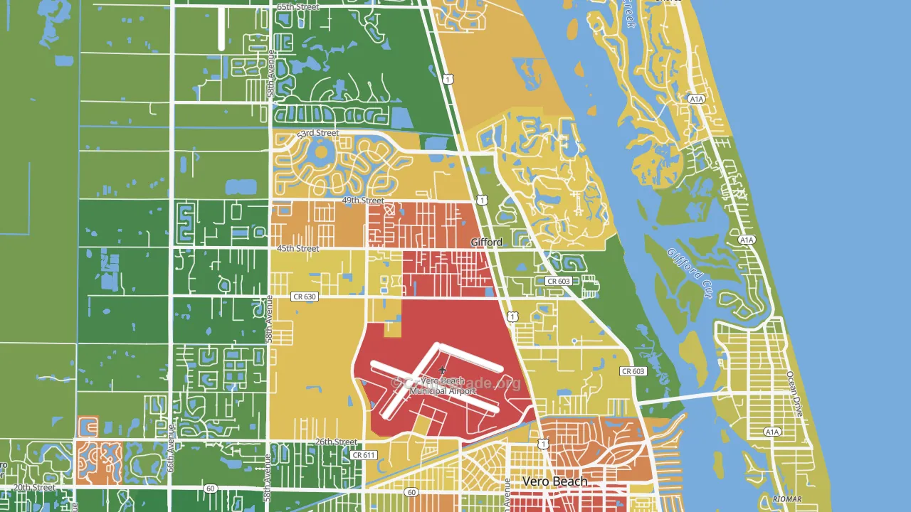 Gifford, FL Map of Drug-Related Crime Rates