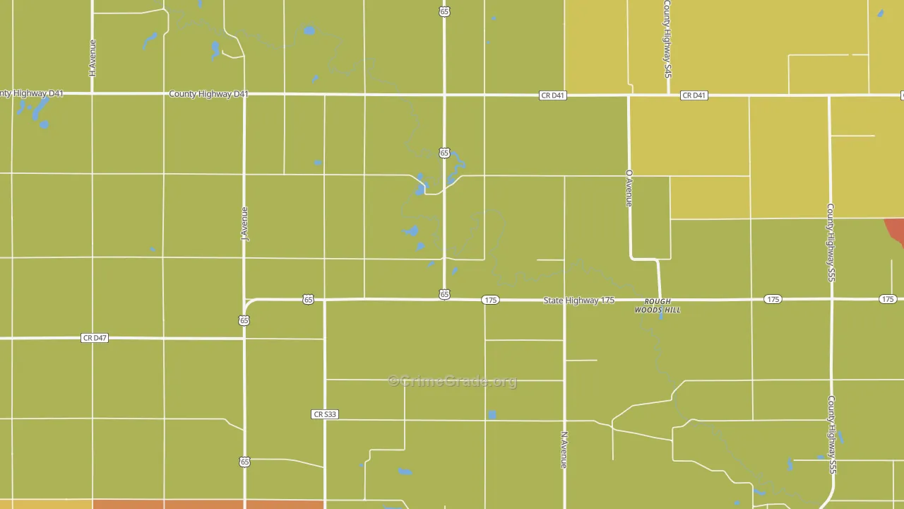 Gifford, IA Map of Drug-Related Crime Rates
