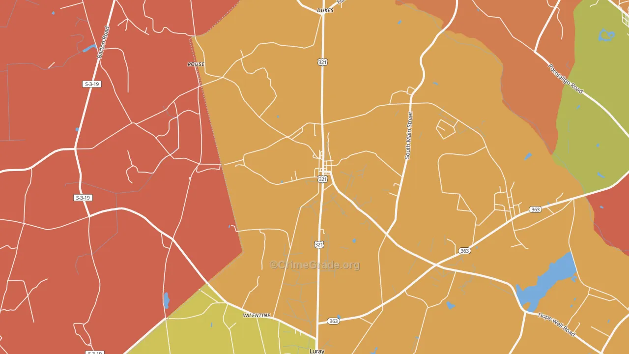 Gifford, SC Map of Drug-Related Crime Rates