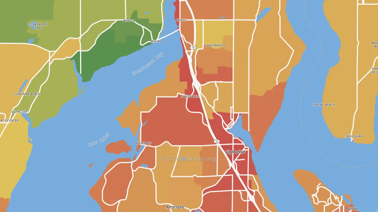 Gig Harbor, WA Map of Drug-Related Crime Rates