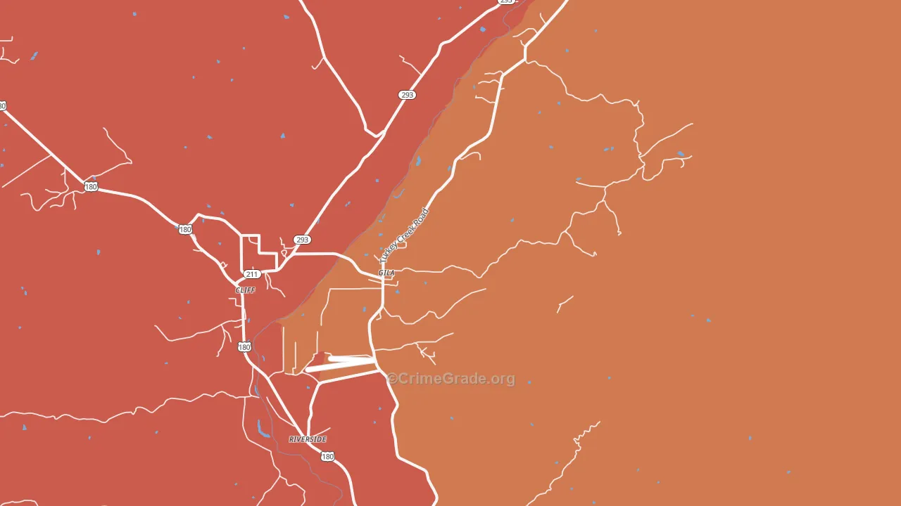 Gila, NM Map of Drug-Related Crime Rates