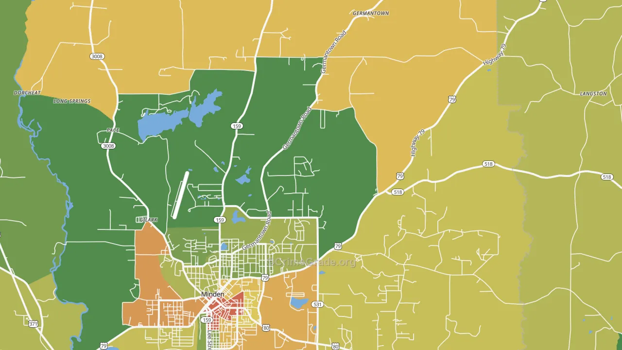 Gilark, LA Map of Drug-Related Crime Rates