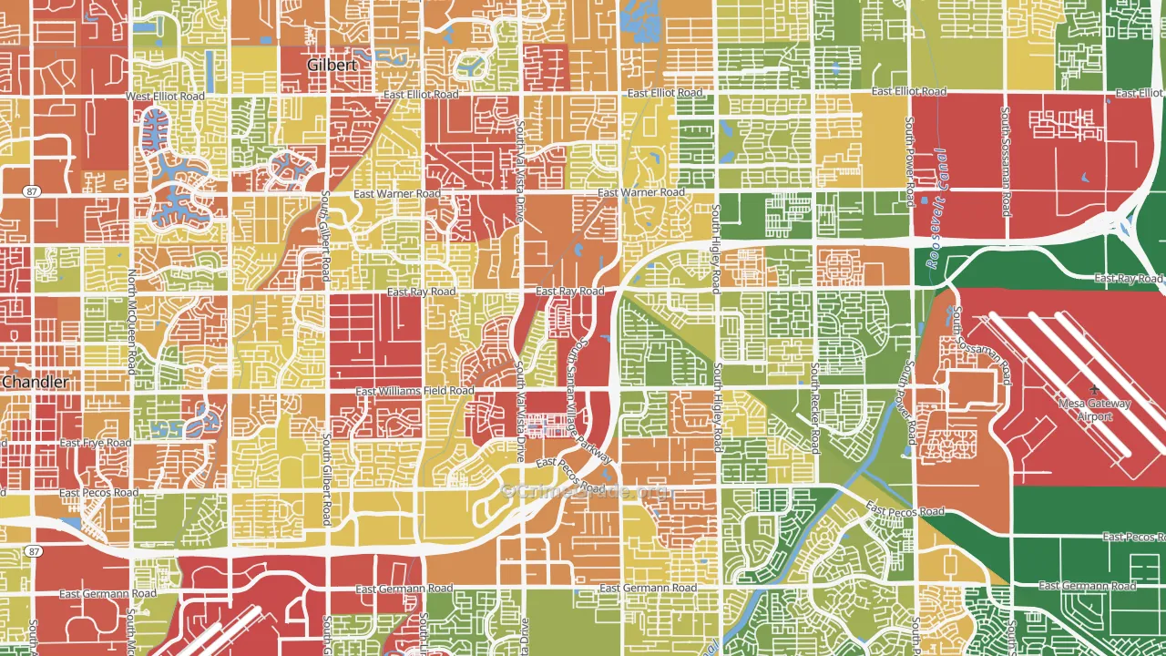 Gilbert, AZ Map of Drug-Related Crime Rates