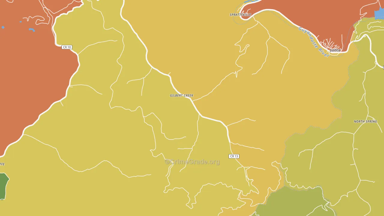Gilbert Creek, WV Map of Drug-Related Crime Rates