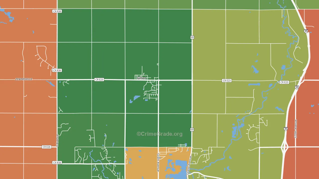 Gilbert, IA Map of Drug-Related Crime Rates