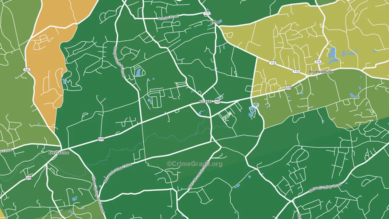 Gilbert, PA Map of Drug-Related Crime Rates