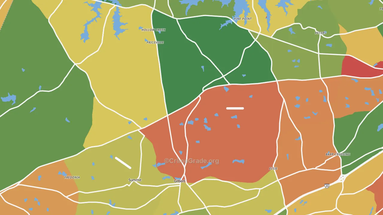 Gilbert, SC Map of Drug-Related Crime Rates