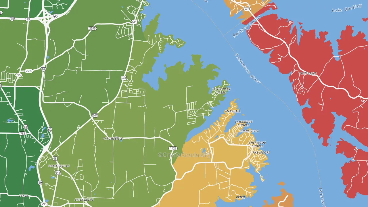 Gilbertsville, KY Map of Drug-Related Crime Rates