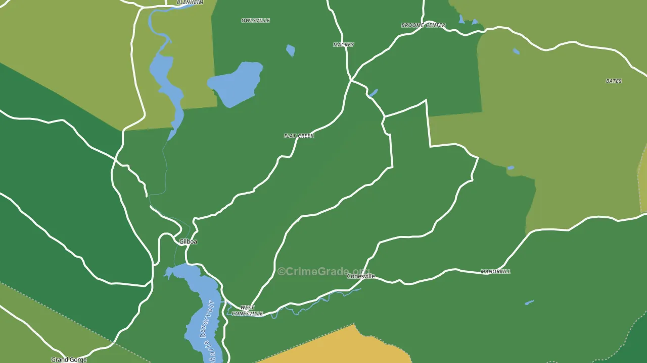 Gilboa, NY Map of Drug-Related Crime Rates