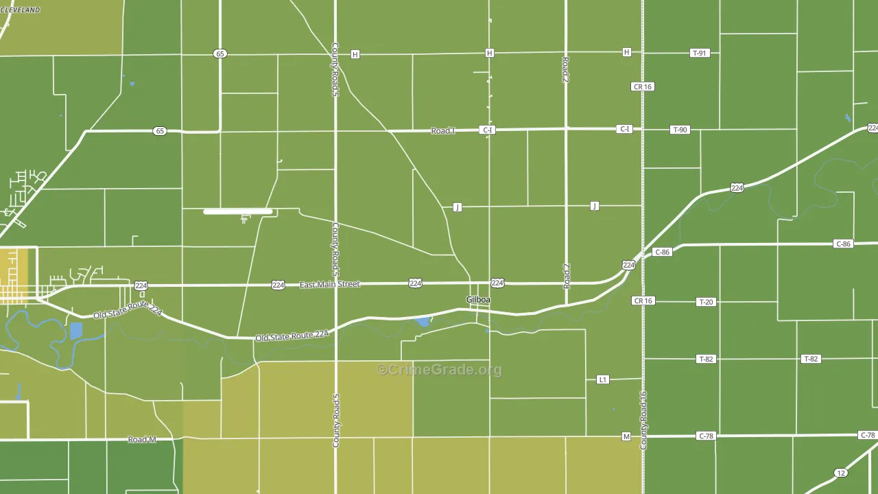 Gilboa, OH Map of Drug-Related Crime Rates